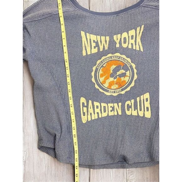 Daily Practice Anthropologie New York Garden Club Blue Waffle V Back L - Picture 10 of 10